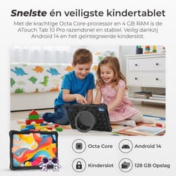 ATouch Combipakket - Kindertablet Tab 10 Pro + Kinderkoptelefoon - Volumebegrenzing - 128GB+64SD - Vanaf 3 jaar - Obsidian — thumbnail 5