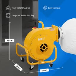 Mobiel afzuigsysteem - 850 m³/u - 56 L - voor hout - MSW — thumbnail 4