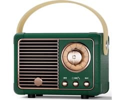 GELLDG Bluetooth-luidspreker - Mini - Draagbaar - Coole retro Bluetooth-luidspreker - Moderne muziekdoos - Geschikt voor kamerdecoratie, kantoordecoratie, woonkamerdecoratie, kinderfeestcadeau - Groen