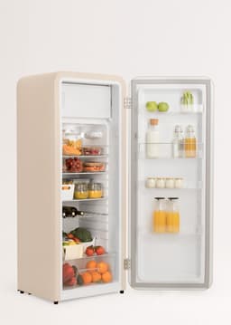 CREATE - Koelkast in retrostijl - Zand - Handvat Hout - FRIDGE RETRO 281L — thumbnail 3