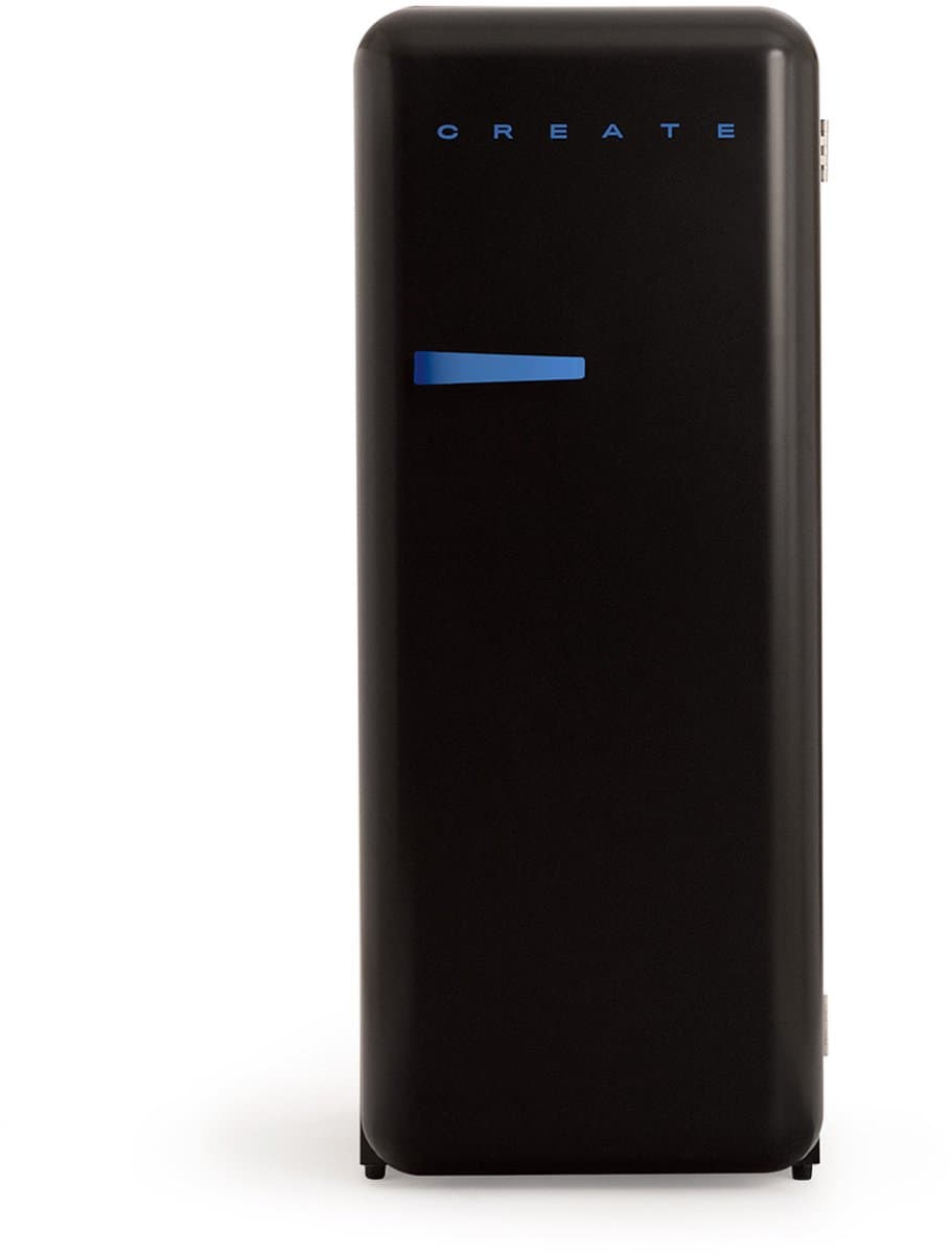 CREATE - Koelkast in retrostijl - Zwart - Handvat Kobaltblauw - FRIDGE RETRO 281L — afbeelding 1