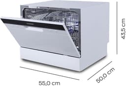 Heinrich's HTG 8840 mini vaatwasser - 7 programma's - gebruik slechts 6,5 liter per cyclus - wit — thumbnail 3