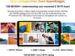 Blackview Tablet - LINK 2 Tablet - 12 GB RAM - 128 GB ROM - 1080P Full HD-video - 8.68 inch - MediaTek Hallo G100 - 5000 mAh - Android 15 - Octa Core - Blauw — thumbnail 5