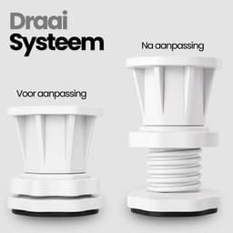 Caimco Wasmachine Verhoger met Wielen - Verstelbaar Opbouwmeubel & Wasmachine Sokkel - Draagkracht 300KG - Anti-Tril & Geluiddempend Onderstel - Geschikt voor Wasmachine, Droger, Koelkast & Vaatwasser — thumbnail 8
