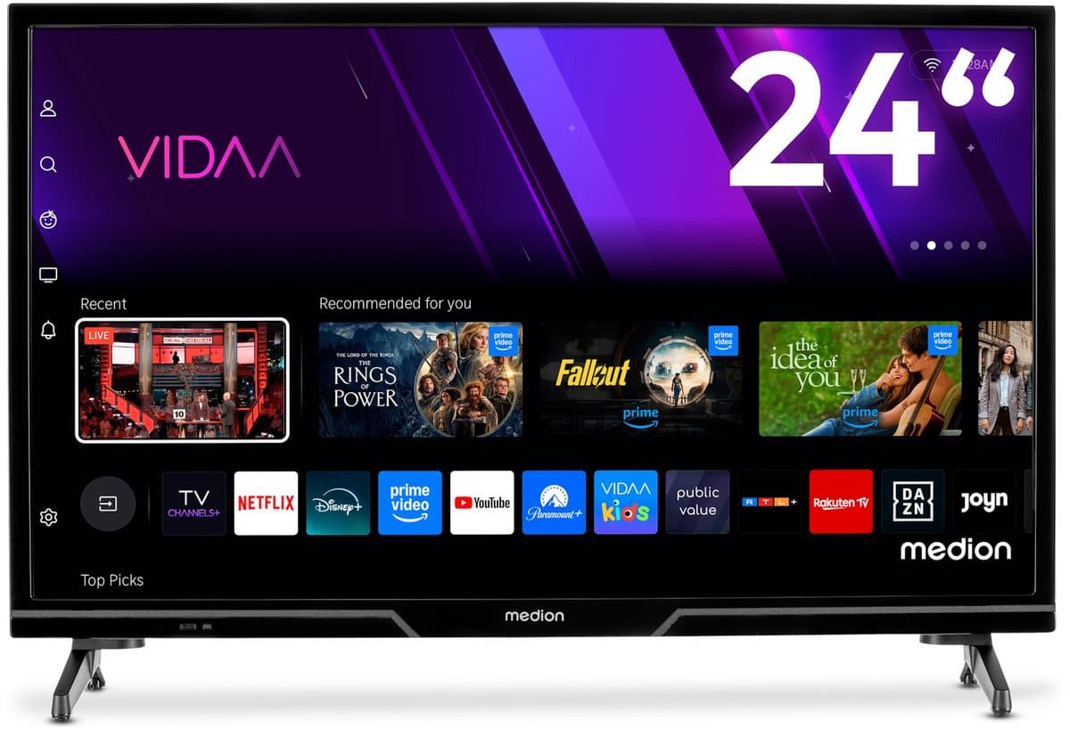 MEDION 59,8 cm (24-inch) HD TV (Smart TV, HDR, VIDAA Store, Netflix, Prime Video, Disney+, DAZN, Paramount+, HbbTV, PVR, Bluetooth) — afbeelding 1