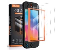 Screenprotector geschikt voor Nintendo Switch 2 met montage frame - Set van 3 stuks - Sounix - Screenprotector Tempered Glass - Gehard Glas
