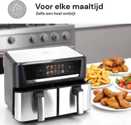 airfryer – 12Liter – 2800W – Heteluchtfriteuse – Dubbele Airfryer – 10 Programma’s – PFAS-Vrij – Royal Swiss® — thumbnail 6