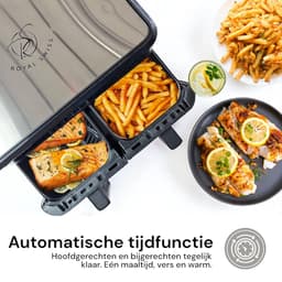 airfryer – 12Liter – 2800W – Heteluchtfriteuse – Dubbele Airfryer – 10 Programma’s – PFAS-Vrij – Royal Swiss® — thumbnail 3