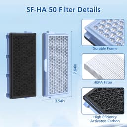 Namajunas - 3 Stuks Actieve HEPA Filter - Stofzuigeraccessoires - Geschikt voor Miele Stofzuiger Onderdelen - Geschikt voor Miele Compact C1 & C2, Complete C2 & C3, S8340, S4, S5, S6, S8, S4000–S8999 en Guard L1/ M1/ S1 stofzuigers — thumbnail 2