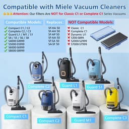 Namajunas - 3 Stuks Actieve HEPA Filter - Stofzuigeraccessoires - Geschikt voor Miele Stofzuiger Onderdelen - Geschikt voor Miele Compact C1 & C2, Complete C2 & C3, S8340, S4, S5, S6, S8, S4000–S8999 en Guard L1/ M1/ S1 stofzuigers — thumbnail 6