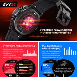 Evy24 Smartwatch GPS - Sporthorloge Heren en Dames - Belfunctie - Waterdicht - Hartslagmeter - Stappenteller - iOS en Android - Rood — thumbnail 8