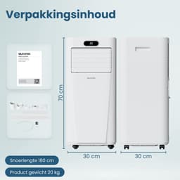 Auronic Mobiele Airco - 7.000 BTU - 3-in-1 - Airconditioning met 2 Raamafdichtingskits - Ventilator - Ontvochtiger - Tot 20m² - Wit — thumbnail 9