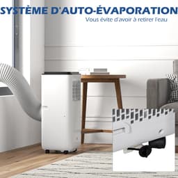 HOMCOM - Draagbare airconditioner - ABS - 33x28x70,4 cm - Wit — thumbnail 6