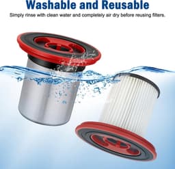 Vervangingsfilter - 2+2 Stuks - Geschikt voor Bosch Unlimited Serie 7 Draadloze Stofzuiger - BKS711XXL BBS711W BBS712A BCS711GB BKS711MALL - HEPA-filter - Wasbaar - RVS - Voorfilter+Hoofdfilter — thumbnail 5