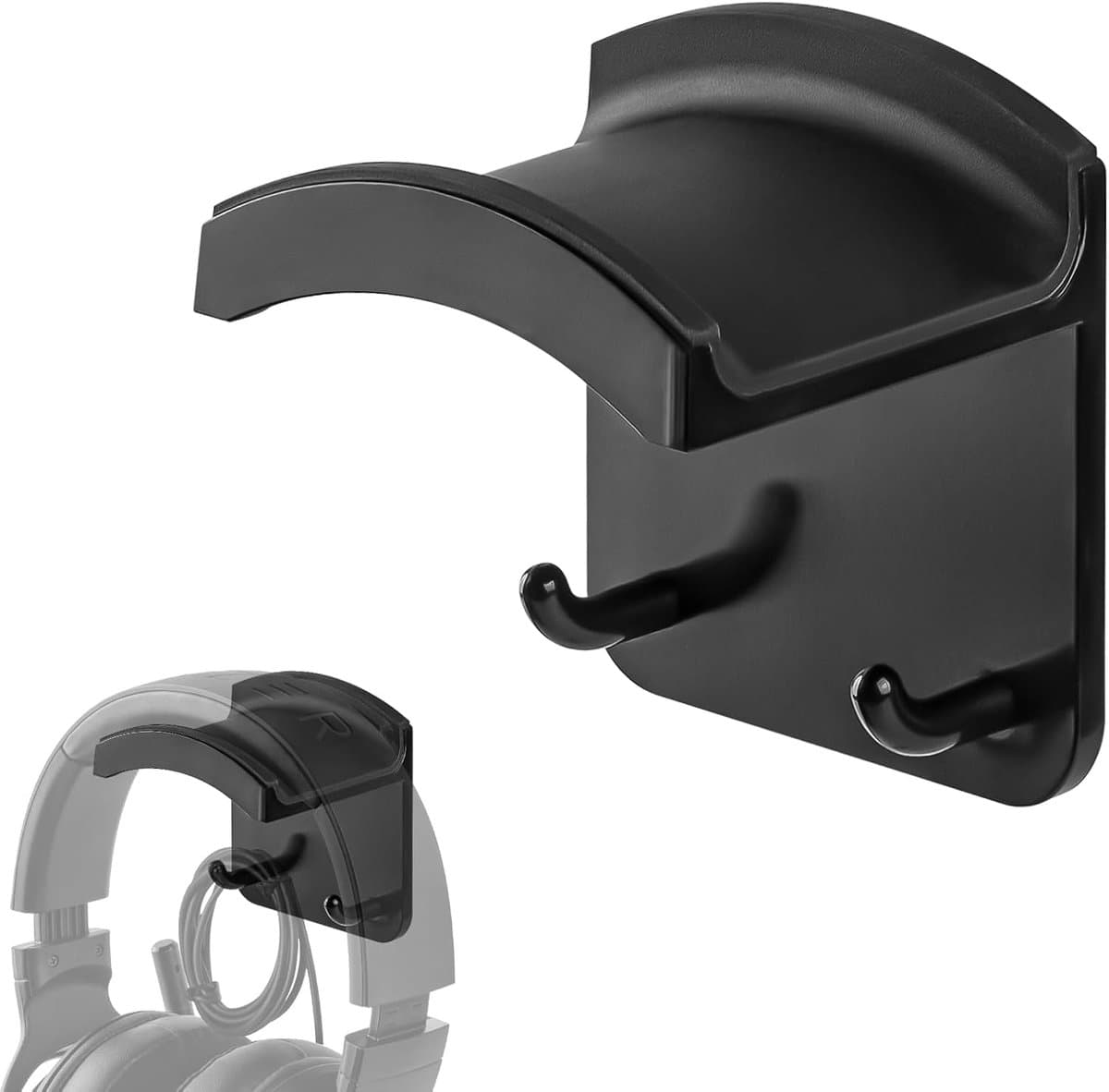 2 stuks Gaming Hoofdtelefoon Haakhouder, Wandmontage Headset Stand, Geschikt voor Bose, Sony, Sennheiser, AKG, JBL, Beats, Geschikt voor Thuis, Kantoor, Opnamestudio (zwart) — afbeelding 1