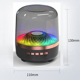 Bluetooth-luidspreker - Subwoofer - Met lichteffecten - 11 x 13 cm - RGB-verlichting - Geluidskwaliteit in hoge definitie - Draagbaar draadloos ontwerp - Ondersteunt TWS-koppeling - Geschikt voor thuis, feesten, buiten, reizen, strand - Zwart — thumbnail 4