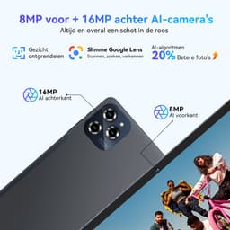 TABWEE Tablet - W90 Tablet - 8000 mAh - 11 Inch - 24GB RAM - 256GB ROM - met over-Ear hoofdtelefoon - Android 16 - WiFi 6 - Dubbele Simkaart - NETFLIX - Grijs — thumbnail 4