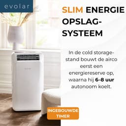 Evolar Mobiele Airco Zonder Afvoerslang - met Luchtontvochtiger - 3-in-1 - Voor Slaapkamer - WiFi - 9000 BTU - Zonder Afvoer / Slang - EVO-ES9000 — thumbnail 7