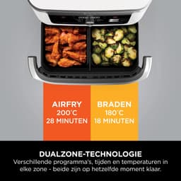 Ninja Foodi FlexDrawer Mega Dubbele Airfryer XXL - 10.4 Liter - Twee Kookvakken of Één MegaZone - Heteluchtfriteuse - Wit - AF500EUWH — thumbnail 6
