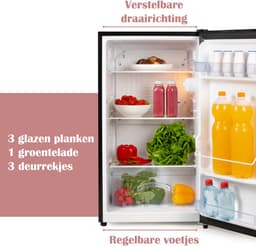 PRIMO PR121FR Koelkast tafelmodel - 88L - E - Zwart — thumbnail 6