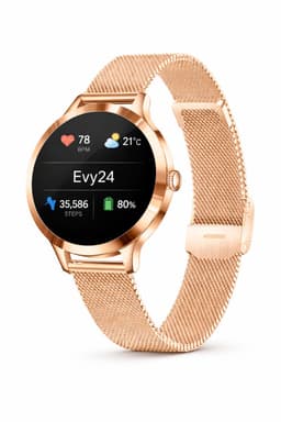 Evy24 Smartwatch Dames 35mm – AMOLED Smartwatch Horloge – Stappenteller, Slaapmonitor & Saturatiemeter – Bluetooth Bellen – Fitness Tracker voor Android & iOS – Rosé — thumbnail 1