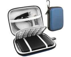 Ynkkvre - Harde Schijf Draagtas - Opberghoes - Powerbank Organizer - Waterafstotende Beschermhoes - Schokbestendig Ontwerp Voor 1-6 TB 2.5" HDD/SSD - 1 Stuk - Blauw