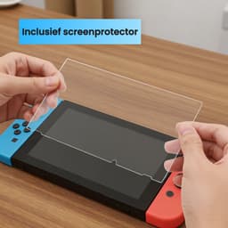 2BEFUN Case geschikt voor Nintendo Switch - Incl. Screenprotector - Hoes geschikt voor Nintendo Switch - Beschermhoes - Opbergtas - Accessoires - Zwart — thumbnail 3
