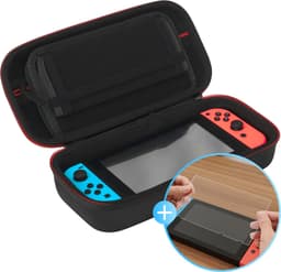 2BEFUN Case geschikt voor Nintendo Switch - Incl. Screenprotector - Hoes geschikt voor Nintendo Switch - Beschermhoes - Opbergtas - Accessoires - Zwart — thumbnail 1