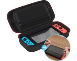 2BEFUN Case geschikt voor Nintendo Switch - Incl. Screenprotector - Hoes geschikt voor Nintendo Switch - Beschermhoes - Opbergtas - Accessoires - Zwart