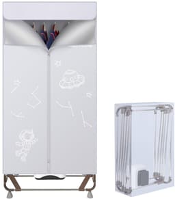 Elektrische Wasdroger 1500W – Draagbare Droogkast 170 cm – Opvouwbaar Wasrek met Grote Capaciteit (15 kg) – Sneldrogende Kledingdroger Zonder Installatie – Grijs — thumbnail 1
