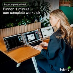 Portable Monitor 2x 15,6 inch Full HD - Tri Screen Laptop Scherm Uitbreider - Extra Scherm Laptop - Draagbare Monitor - Plug & Play - Solvify — thumbnail 2
