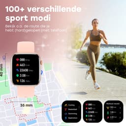 Bizoule Smartwatch Beso - Smartwatch Dames & Heren - Rosé-Goud - 40mm - Horloge met Belfunctie - AMOLED Full HD - Bloeddrukmeter - Stappenteller - Android en iOS — thumbnail 8