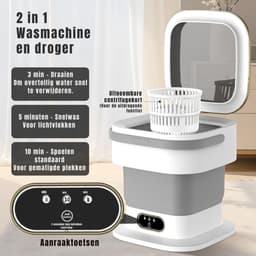 SCH® Mini Wasmachine - Wasmachine - Grijs - ‎33cm x 33cm x 34cm — thumbnail 7