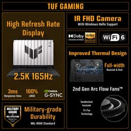 ASUS TUF Gaming A16 FA608UH-RV092W - Gaming Laptop - Core i7 - RTX 5050 - 16GB/512GB - 16 inch - 165 Hz — thumbnail 4