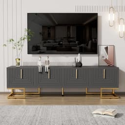 Tv-kast met laden - Lowboard meubel - Media opbergen - Gestructureerde deur - 170 x 40 x 455 cm — thumbnail 1