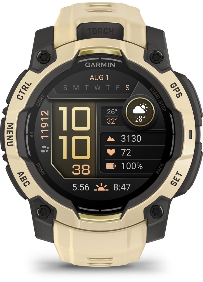 Garmin Instinct® 3 - Smartwatch - 45mm - AMOLED - Crème/Citrine - Limited Edition — afbeelding 1