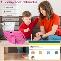 Peutertablet - Kindertablet Peuter - 7-inch IPS-scherm/Android 12 - 1 Stuk - Voor Kinderen Van 3–12 Jaar Roze — thumbnail 3