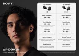 Sony WF-1000XM6 - Draadloze oordopjes met Noise Cancelling - Zwart — thumbnail 6