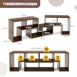 Modulaire TV Kast Uitschuifbaar – 3 Delig Lowboard voor TV's tot 65 Inch — thumbnail 5