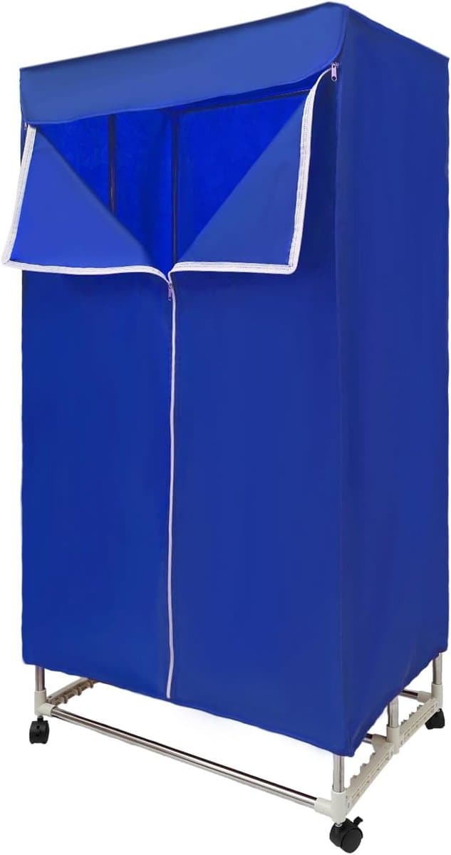 Elektrische Droger - Kleding Droogrek - Snel Drogen - Verplaatsbaar Met Wielen - 70x50x150cm - Blauw — afbeelding 1