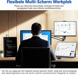 SNJY® Portable Monitor - Draagbare Monitor - Draagbaar Scherm - 0,8 cm Ultradun - 16 Inch - 1920 x 1200p IPS - Zwart — thumbnail 6