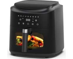 Dewelling Airfryer AF80D10W met kijkvenster - XXL 9L Heteluchtfriteuse - 2350W - 360° Snelle Luchtcirculatie, 9 Automatische Programma’s - 40–200°C