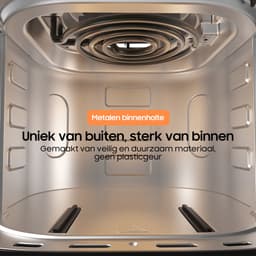Dewelling 625A Heteluchtfriteuse 6,5L – 1700W Airfryer met Metalen Binnenbak – 80-200°C – Zwart — thumbnail 4