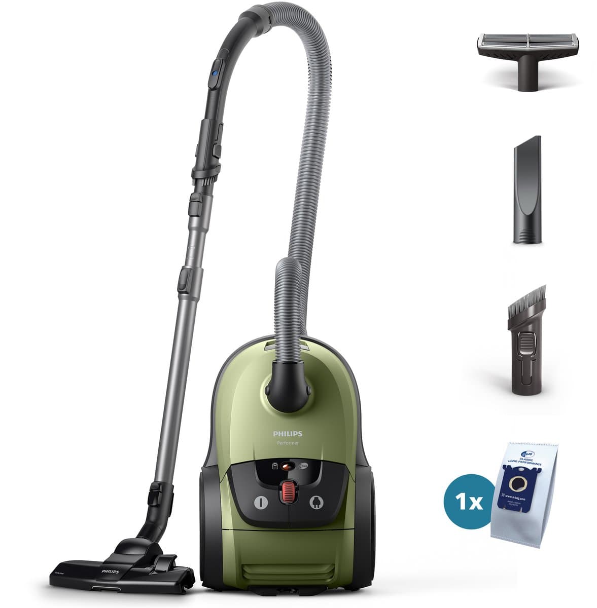 Philips 8000-serie Performer XD8121/10 - Stofzuiger met zak - Groen — afbeelding 1