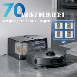 Teendow D65S MAX Robotstofzuiger met Dweilfunctie + Leegstation – 6000 Pa – LiDAR Laser Navigatie – tot 70 dagen automatisch legen – 220 min – App (Tuya) + Alexa/Google – Zwart — thumbnail 9