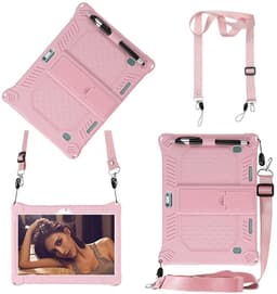 Universele beschermhoes voor 10/10,1-inch Android-tablets, met standaard- en flipfunctie, lichtgewicht en draagbaar, gemakkelijk mee te nemen en te bedienen, geschikt voor 10/10,1-inch tablets, roze. — thumbnail 3