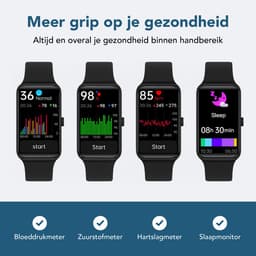 KIMO DIRECT Vela Activity Tracker - Stappenteller - Hartslagmeter - Sporthorloge - Smartwatch - Stappenteller Horloge - Zwart — thumbnail 11