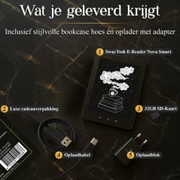 SwayTosh E-Reader Nova Smart – 6 inch 2026 – 36GB Opslag – Schermverlichting en Nachtmodus – E Reader Voor Ebook – Met Oplader — thumbnail 11