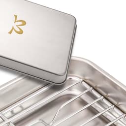 Braadslede met Afkoelrooster 304 RVS - 26,4 x 20,5 x 3 cm – Bakplaat voor Oven, BBQ & Airfryer – Zilver — thumbnail 7