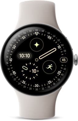 Google Pixel Watch 4 - Smartwatch - 45mm - WiFi - Zilverkleurig/Porcelain — thumbnail 1